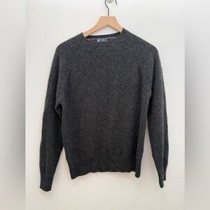J Crew Large Mens Dark Gray 100% Lambs Wool Pullover Medium